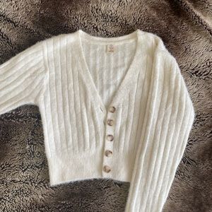UO Fuzzy cropped cardigan